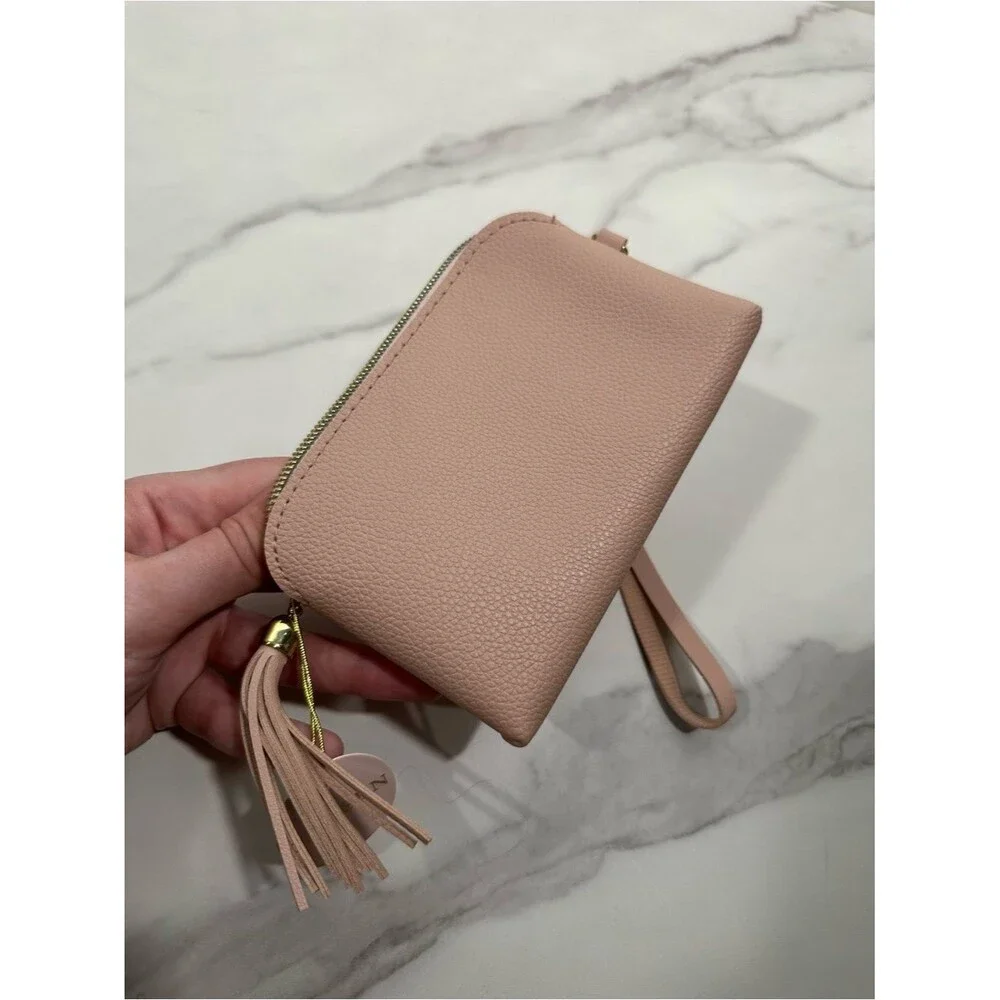 Chosen Samantha Blush Pink Leather Wristlet Wallet NWT One Size Cute Chic Gift